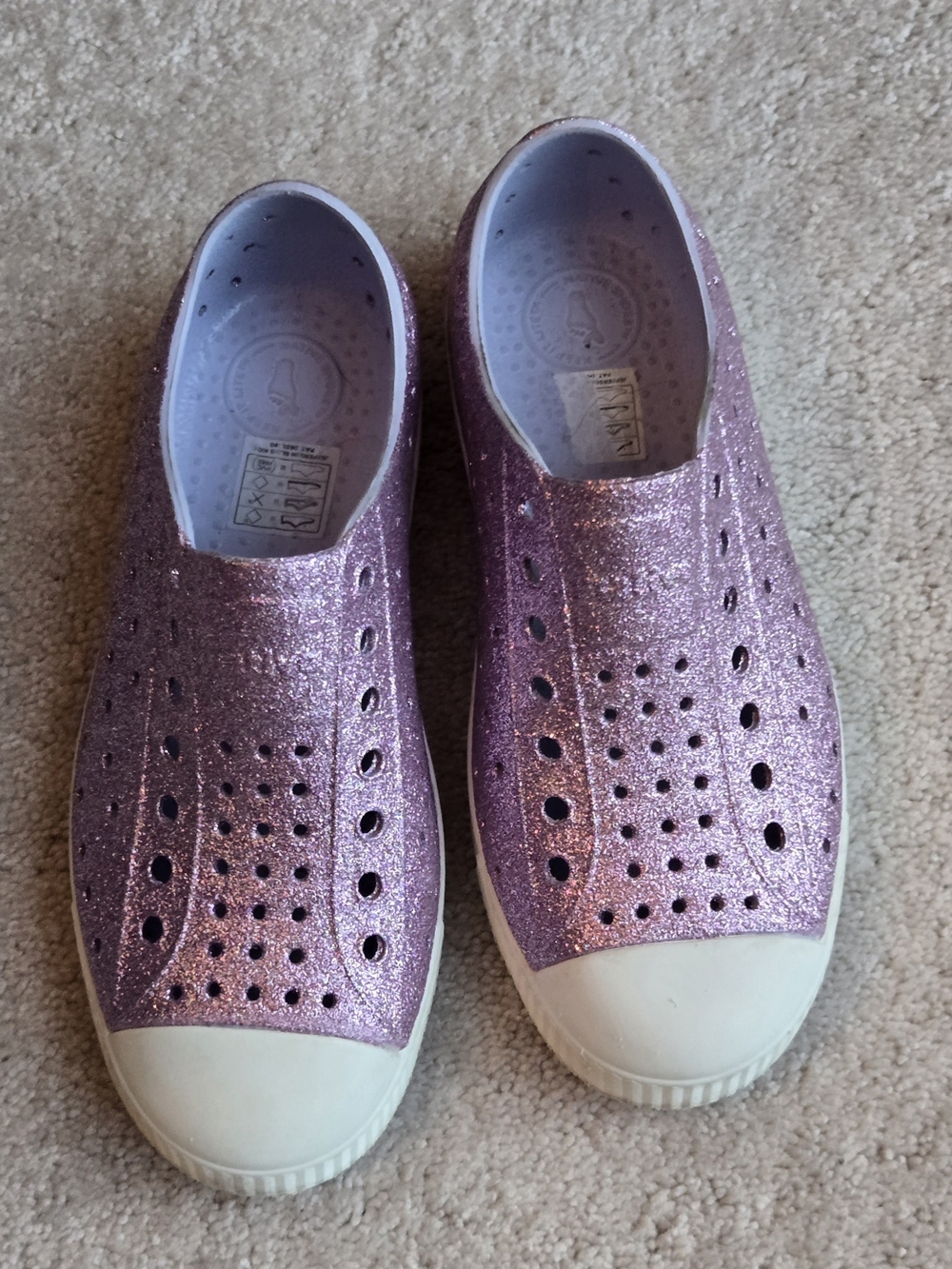 Native Shoes Kids Glitter Slip-On Jefferson Sneakers - Pink